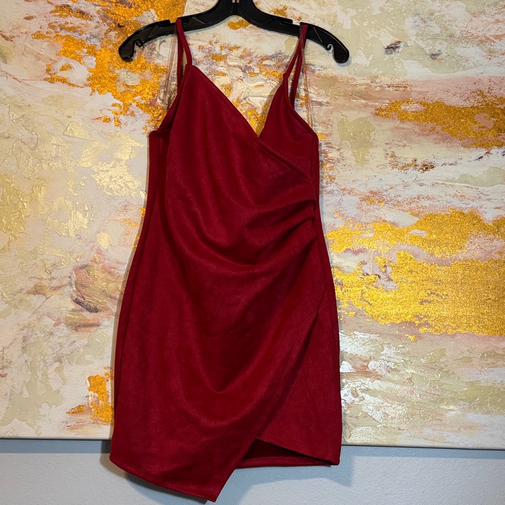 Fashion Nova Red Suede Women's Dress